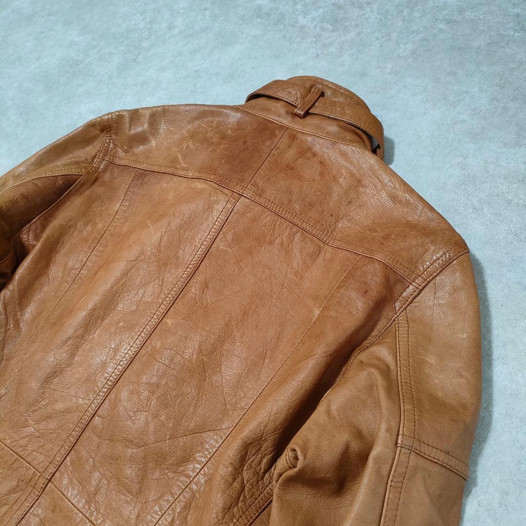 Haruf ハルフ シングルライダース レザージャケット 羊革 オイルレザー M