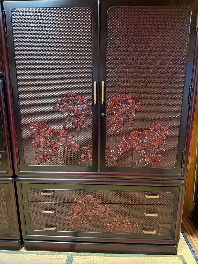 鎌倉彫　手彫　高級　和箪笥　3点セット