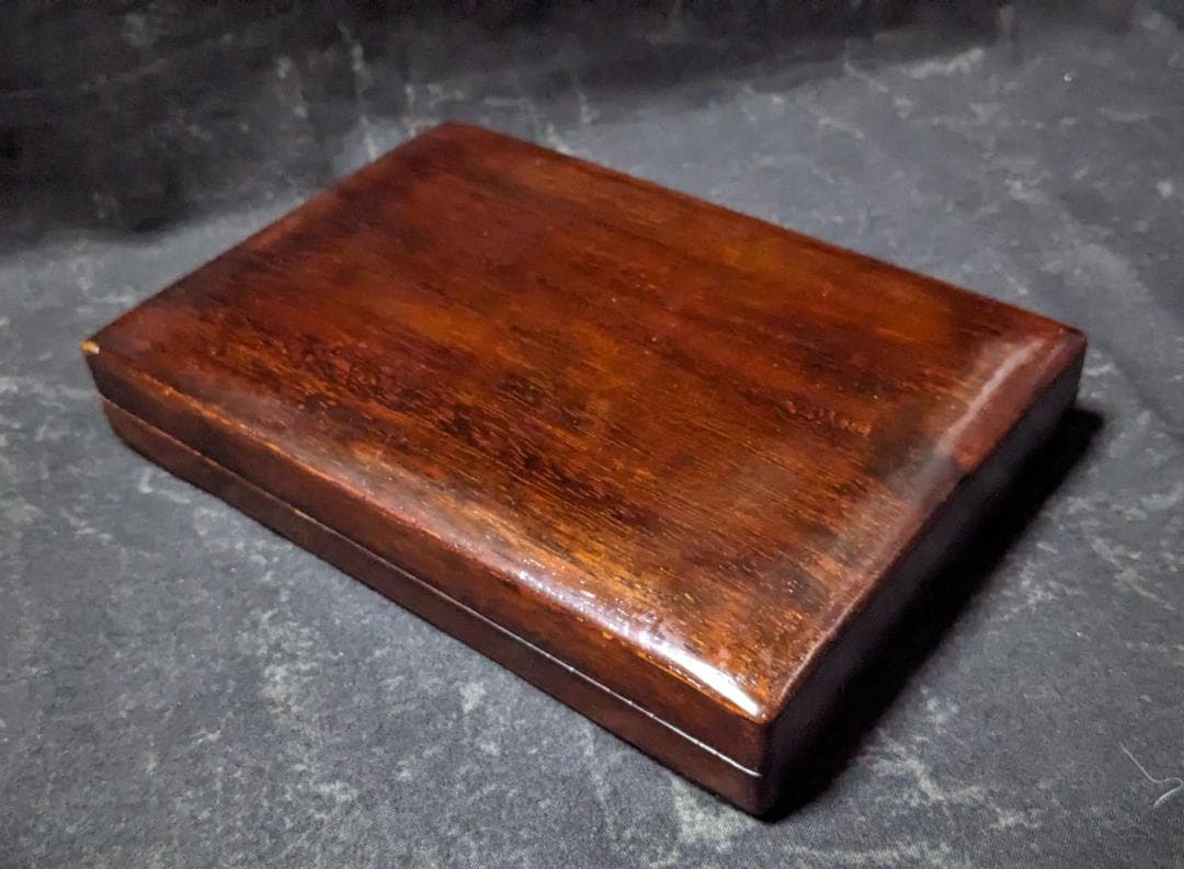 ■端渓硯■表情穏やかな長方硯（約6吋）■ 唐木箱入■仮名漢字作品・実用書