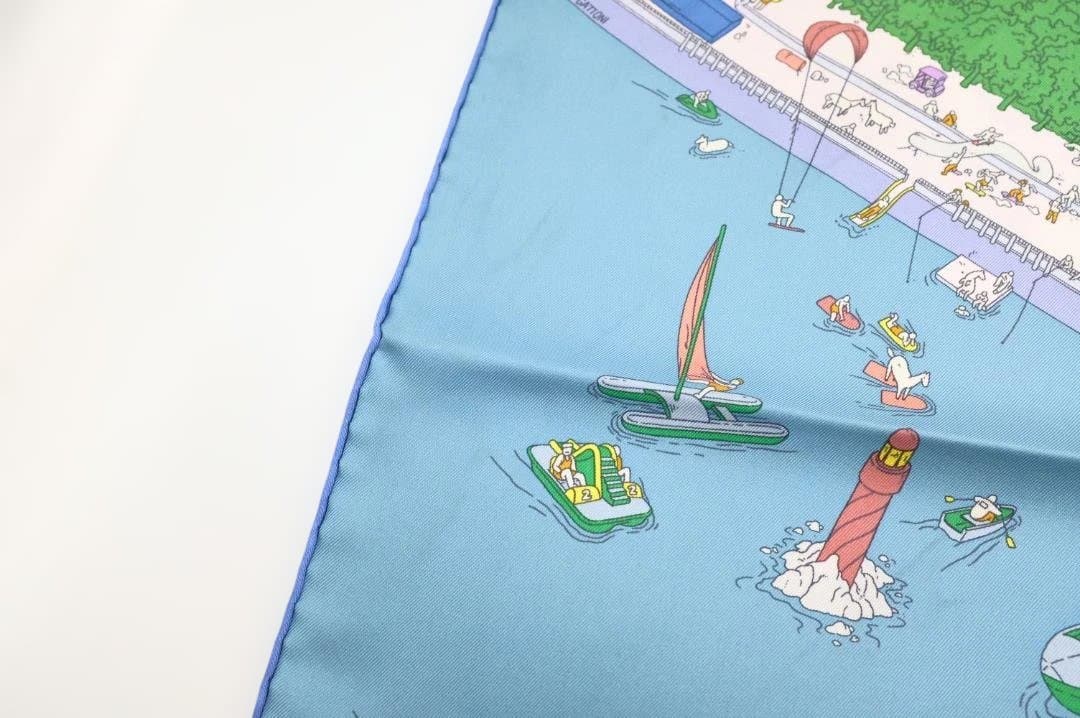 【美品】Hermès　エルメス　カレ90　バッテリーニューヨーク