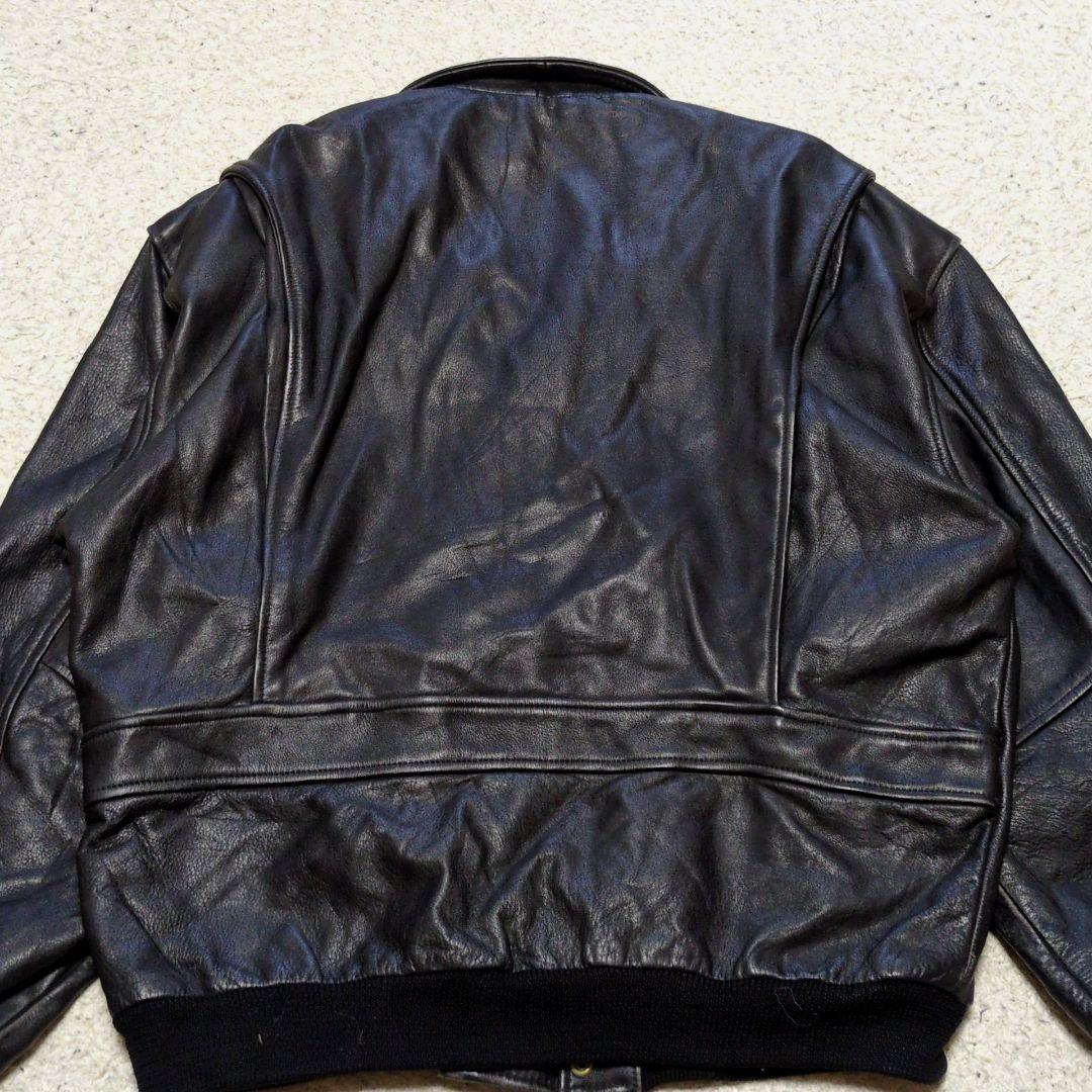 2-18 90s古着VINTAGEレザージャケット黒THE PILOT