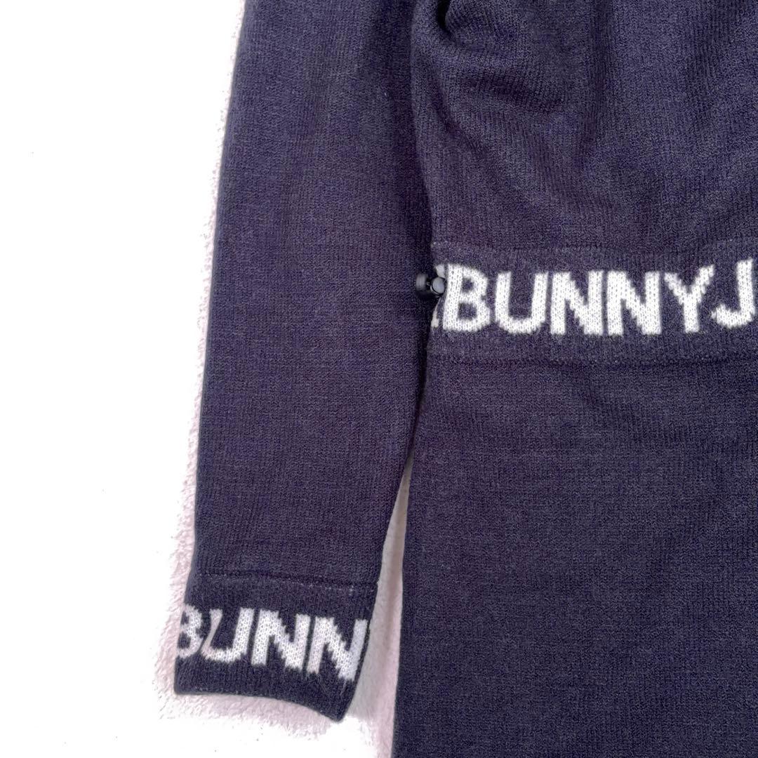 タグ付美品【Jack Bunny!!】ゴルフ ニットワンピース ロゴ 裏地付 紺