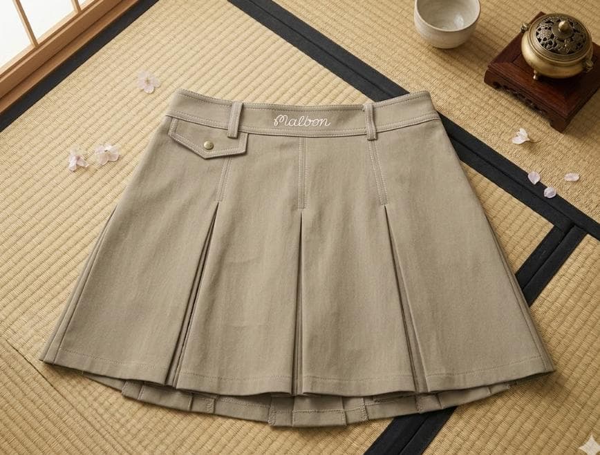 Malbon プリーツスカート レディース 白 Lサイズ インナーパンツ付き ⛳