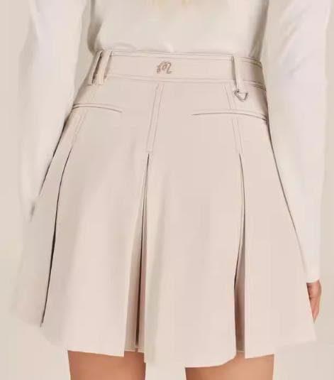 Malbon プリーツスカート レディース 白 Lサイズ インナーパンツ付き ⛳