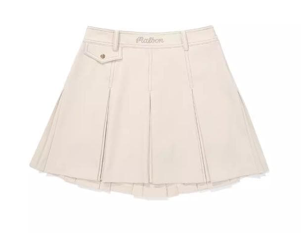 Malbon プリーツスカート レディース 白 Lサイズ インナーパンツ付き ⛳