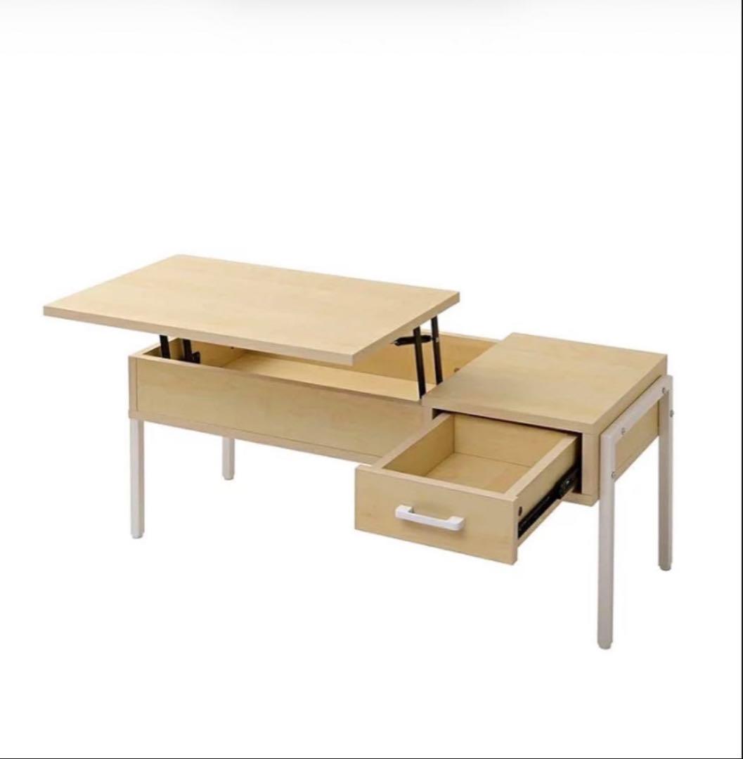 【美品】昇降式テーブル 収納付き　在宅ワークに　JK-PLAN KKS-0025