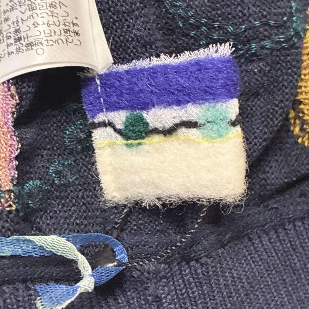 新品✨️マサキキョウコ 刺繍デザイン ニット帽 ビーニー 佐藤繊維 コットン混紡