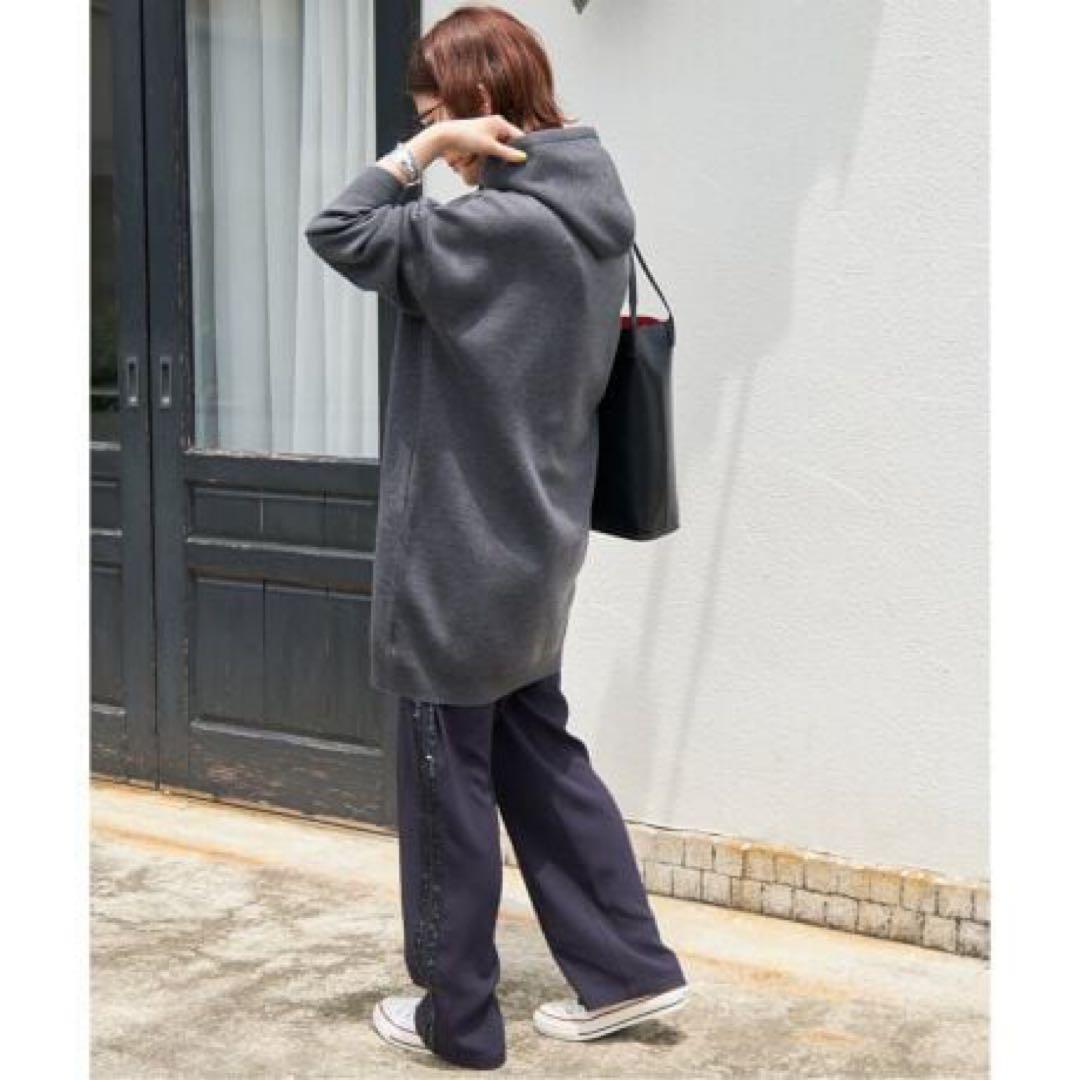 Spick&Span オーバーサイズ フーテッドニット　グレー