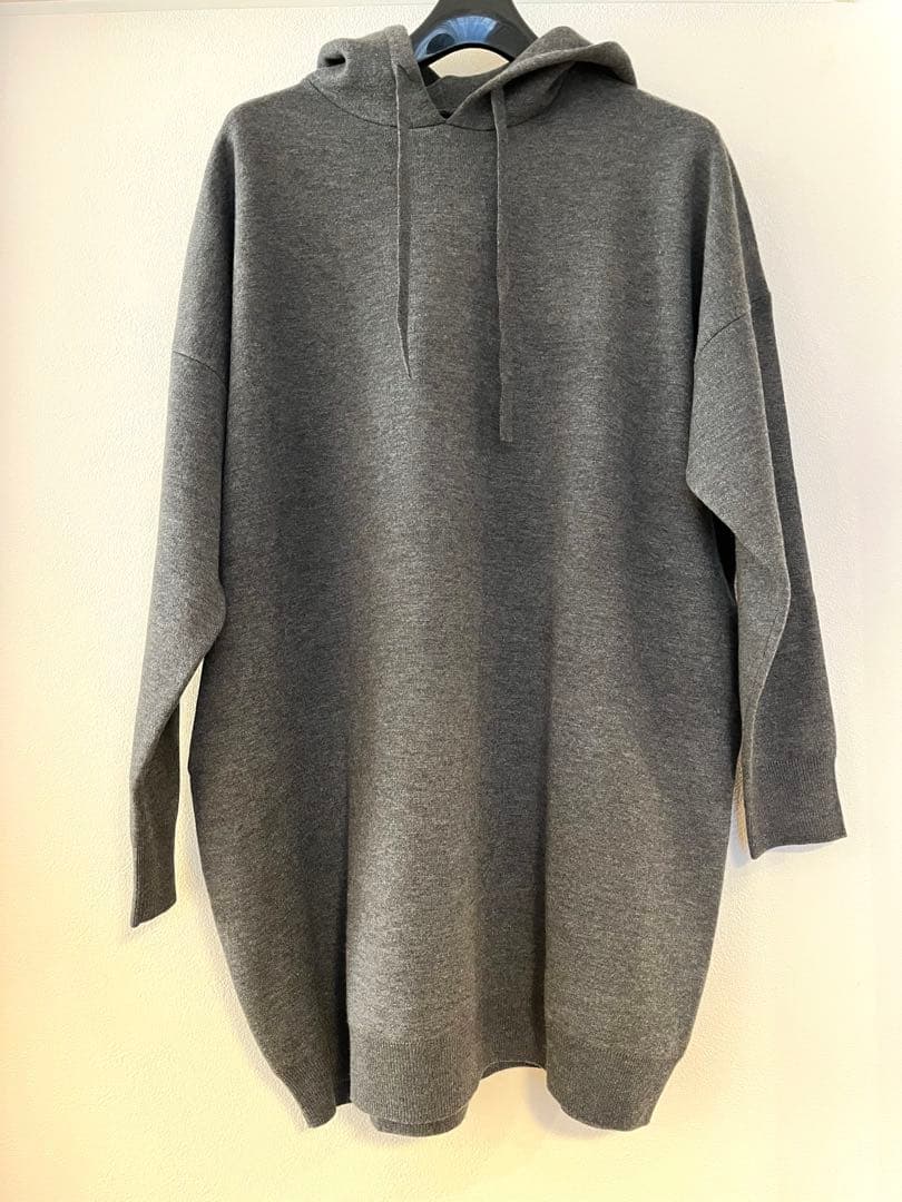 Spick&Span オーバーサイズ フーテッドニット　グレー