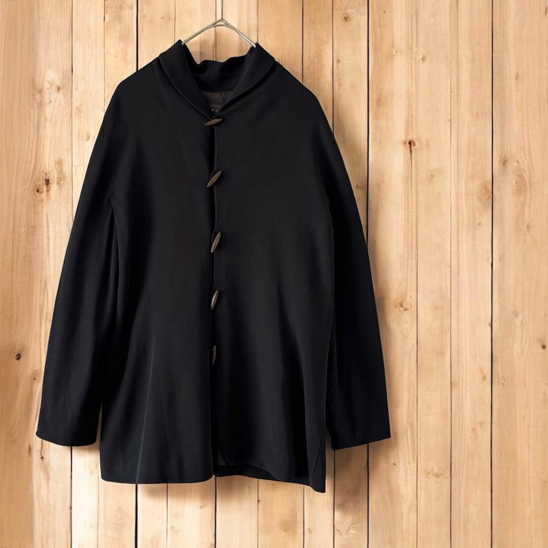 JURGEN LEHL ヨーガンレール シルク混 トグルボタン ジャケット 黒