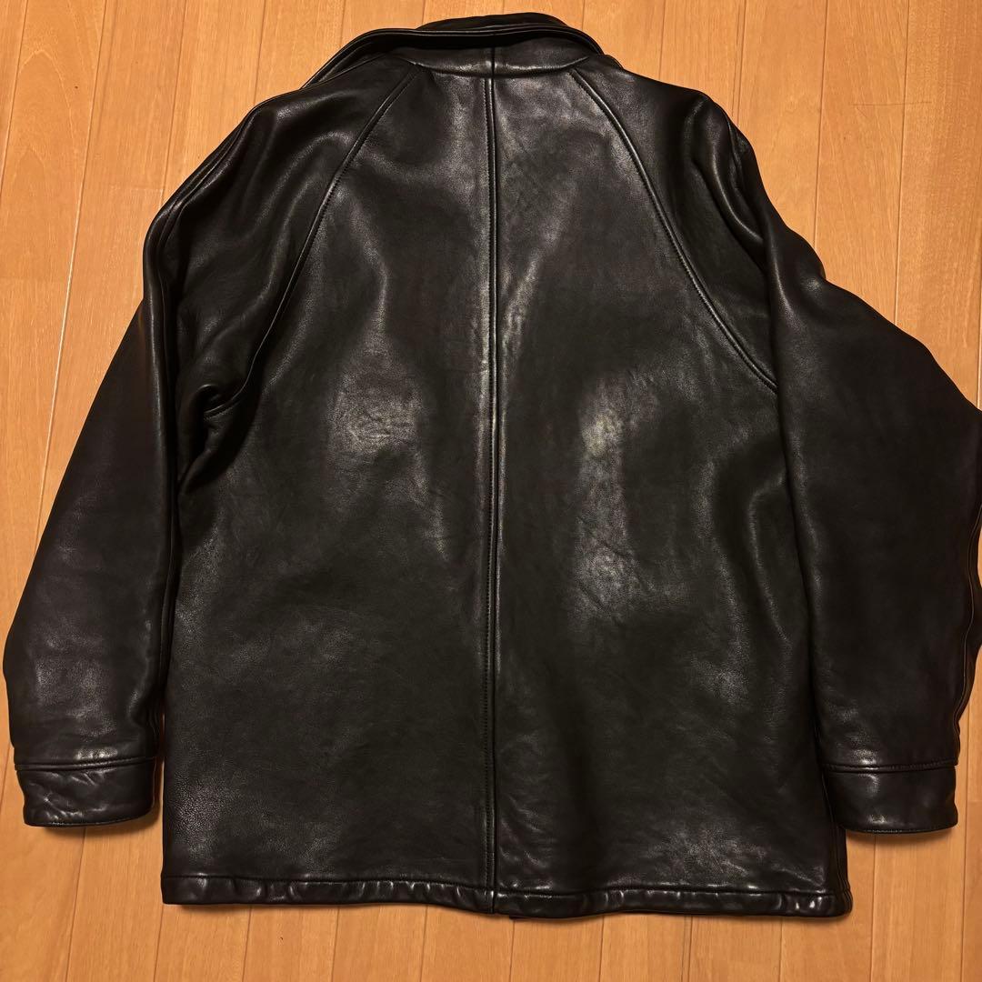【美品】Schott レザーコーチジャケット L レザージャケット 羊革 革 黒