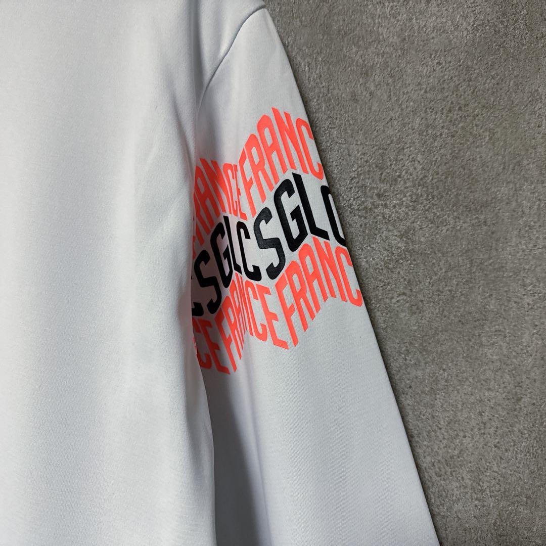 le coq sportif ルコック ロゴ総柄 長袖ポロシャツ ホワイト M