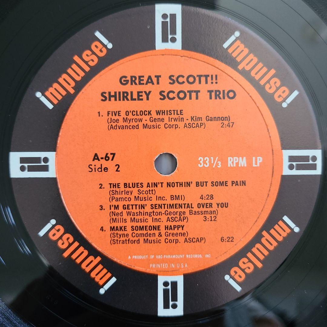 ★ＵＳオリジナル盤★『グレイト・スコット！！』シャーリー・スコット・トリオ