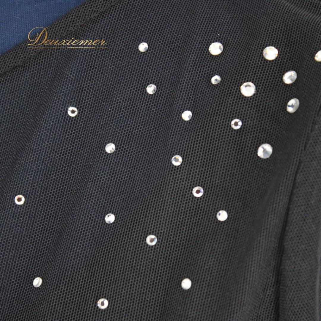 【社交ダンス衣装】ワンピース ドレス ツーピース maie 黒 長袖 袖なし