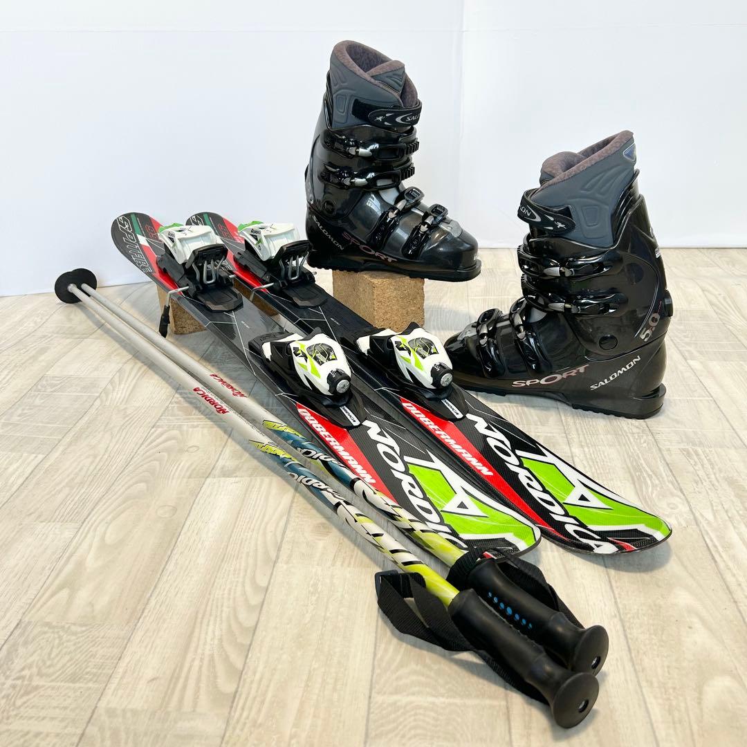 ノルディカ Spitfire 99㎝、 サロモン ブーツ 25.5㎝、ストック