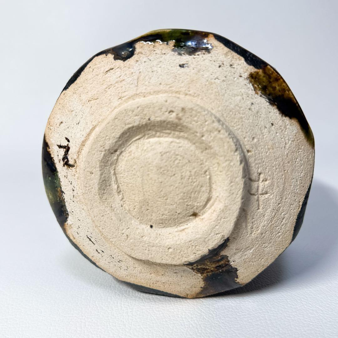 【共箱共布付き】瀧口喜兵爾 鬼織部茶碗 茶盌 窯変 名工 在銘 茶器 茶道具