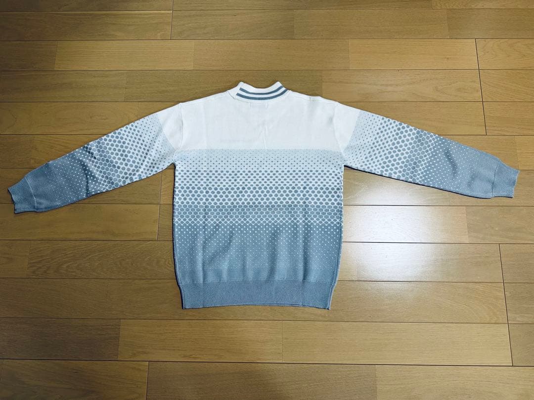 JUN & ROPE 長袖 ニット モックネック ドット グレー