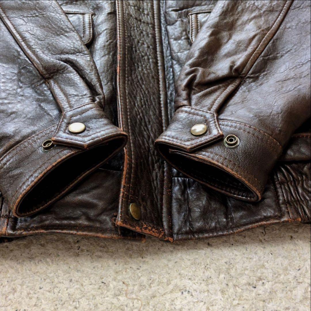 レザー　フライトジャケット　羊革　短丈　中綿　FLIGHT JACKET XL