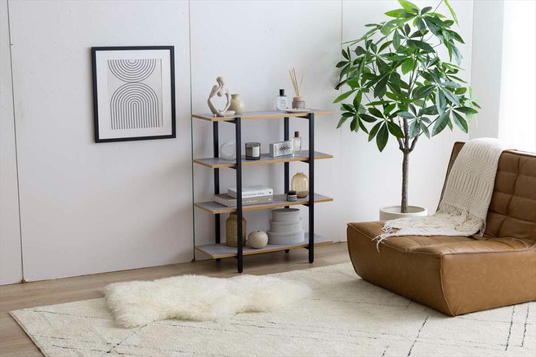 【送料無料】【幅70cm】Pesci オープンラック4段 飾り棚 木目調