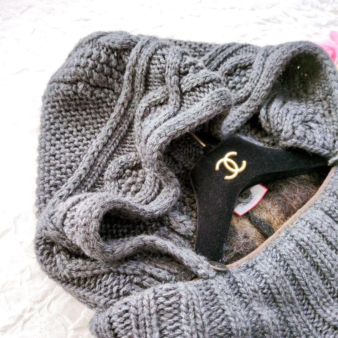 MAX＆Co　アルパカモヘヤポンチョ　チェック　ケープ　マックスマーラ