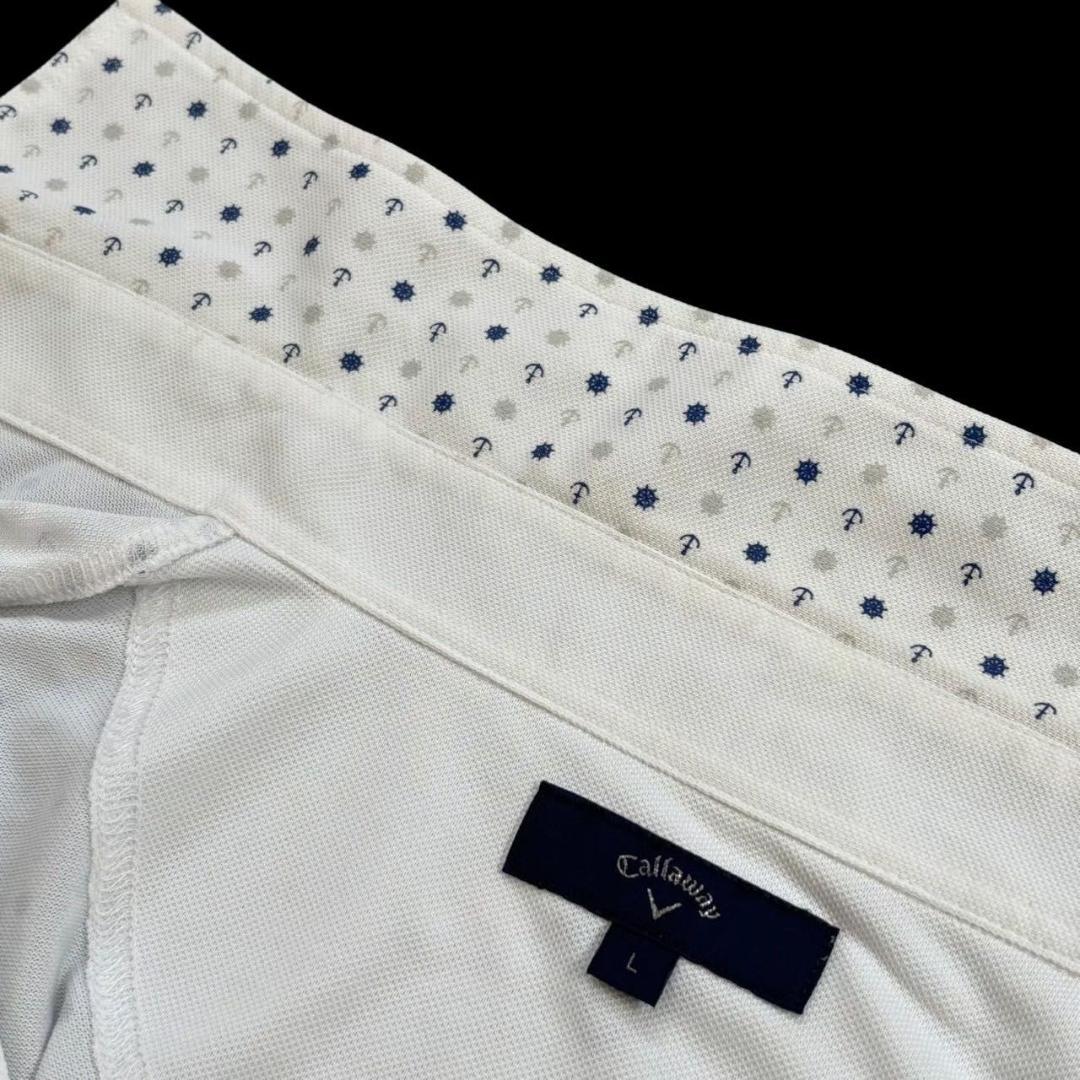 Callaway キャロウェイ 半袖ポロシャツ マリン柄 メンズ Lサイズ