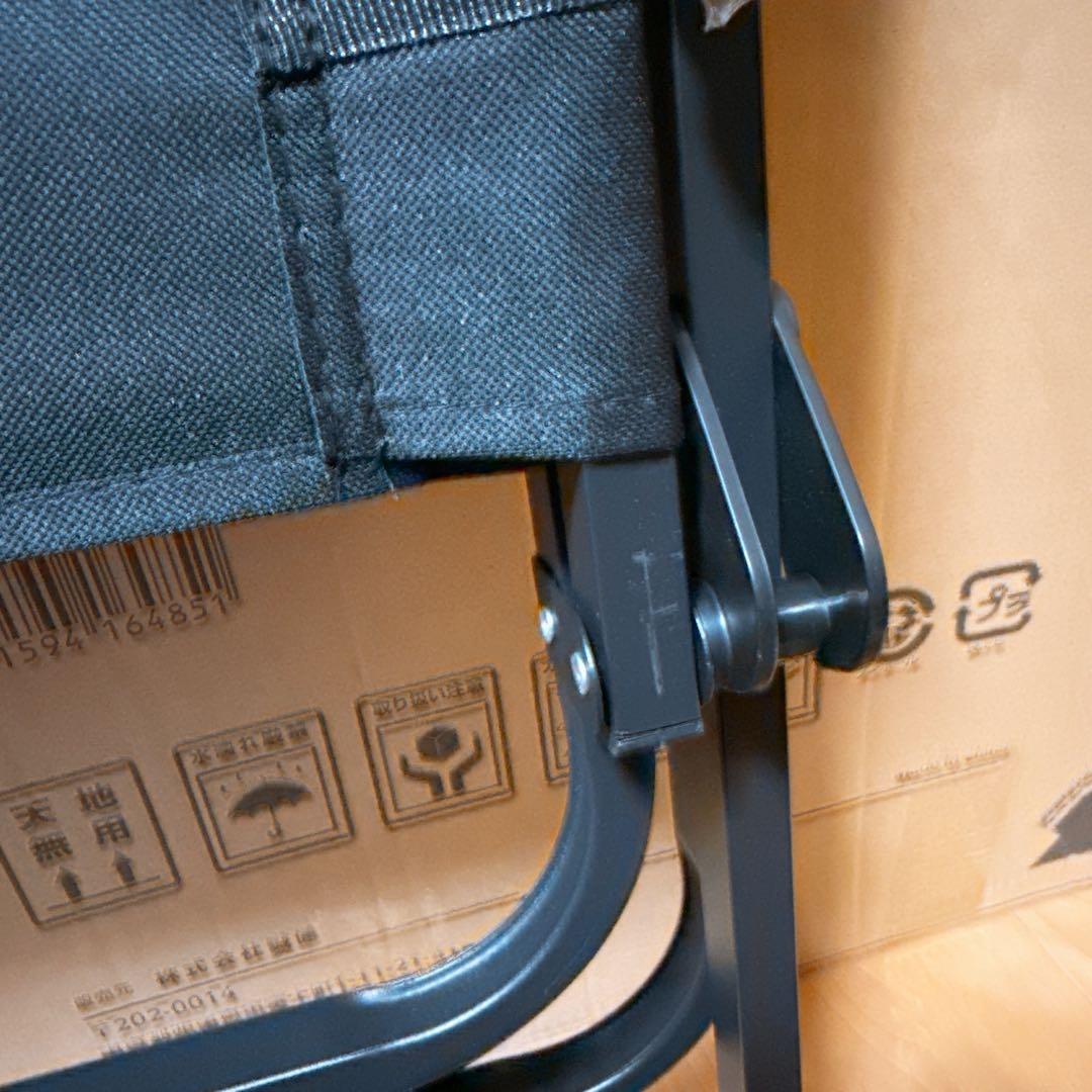 2脚 アウトドアチェア 折りたたみ椅子 キャンプ ローチェア 背もたれ ブラック