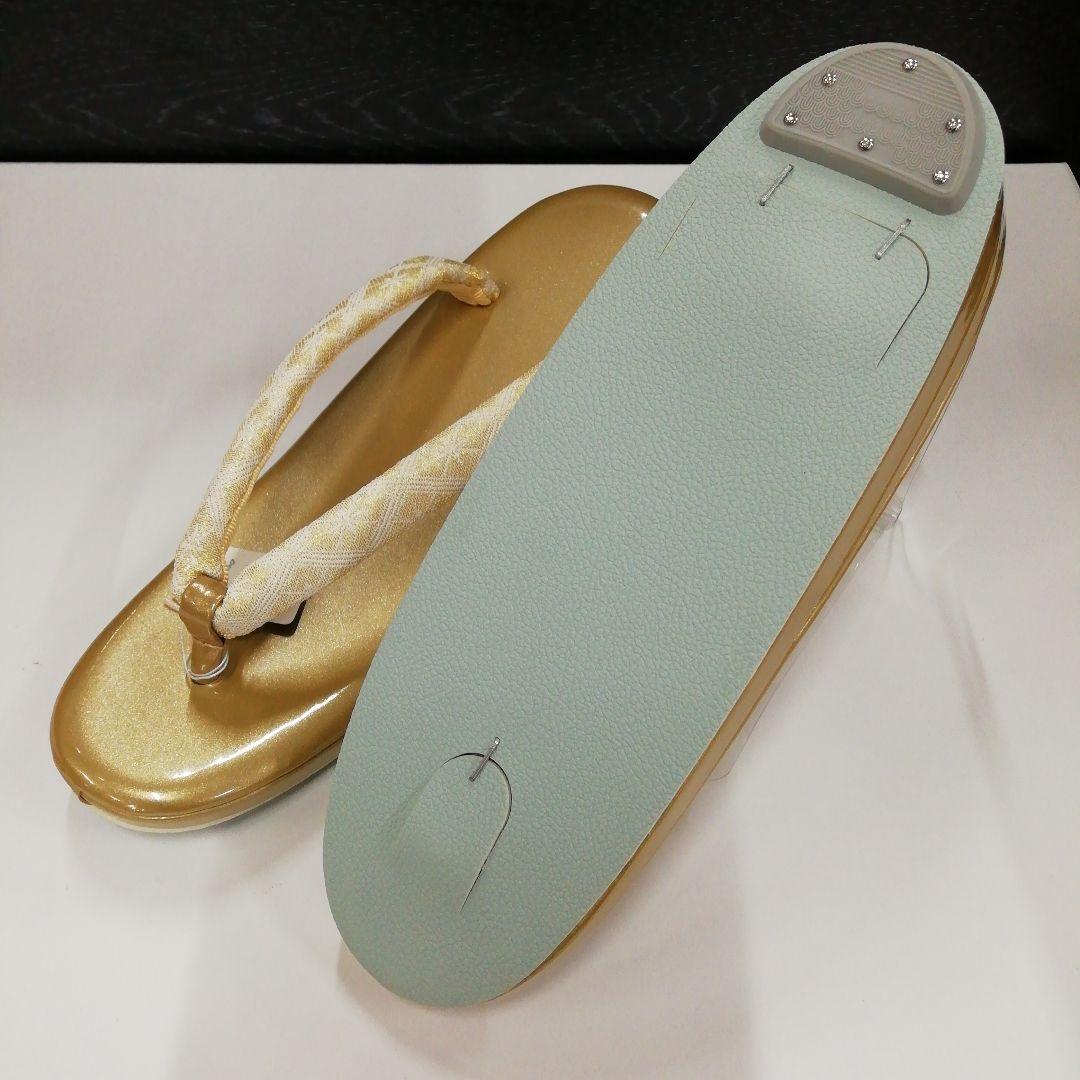 新品未使用 礼装用 佐賀錦ゴールド系草履バッグセット　フリーサイズ OL-1