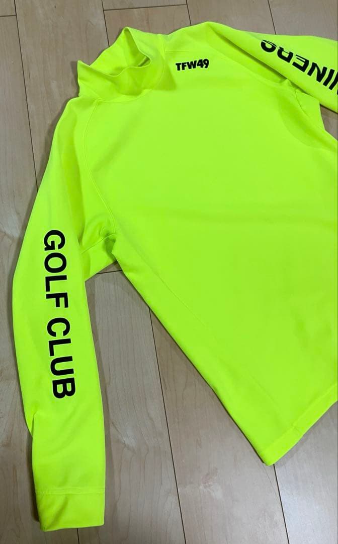 【美品】TFW49 モックネック蛍光イエロー 長袖シャツ M