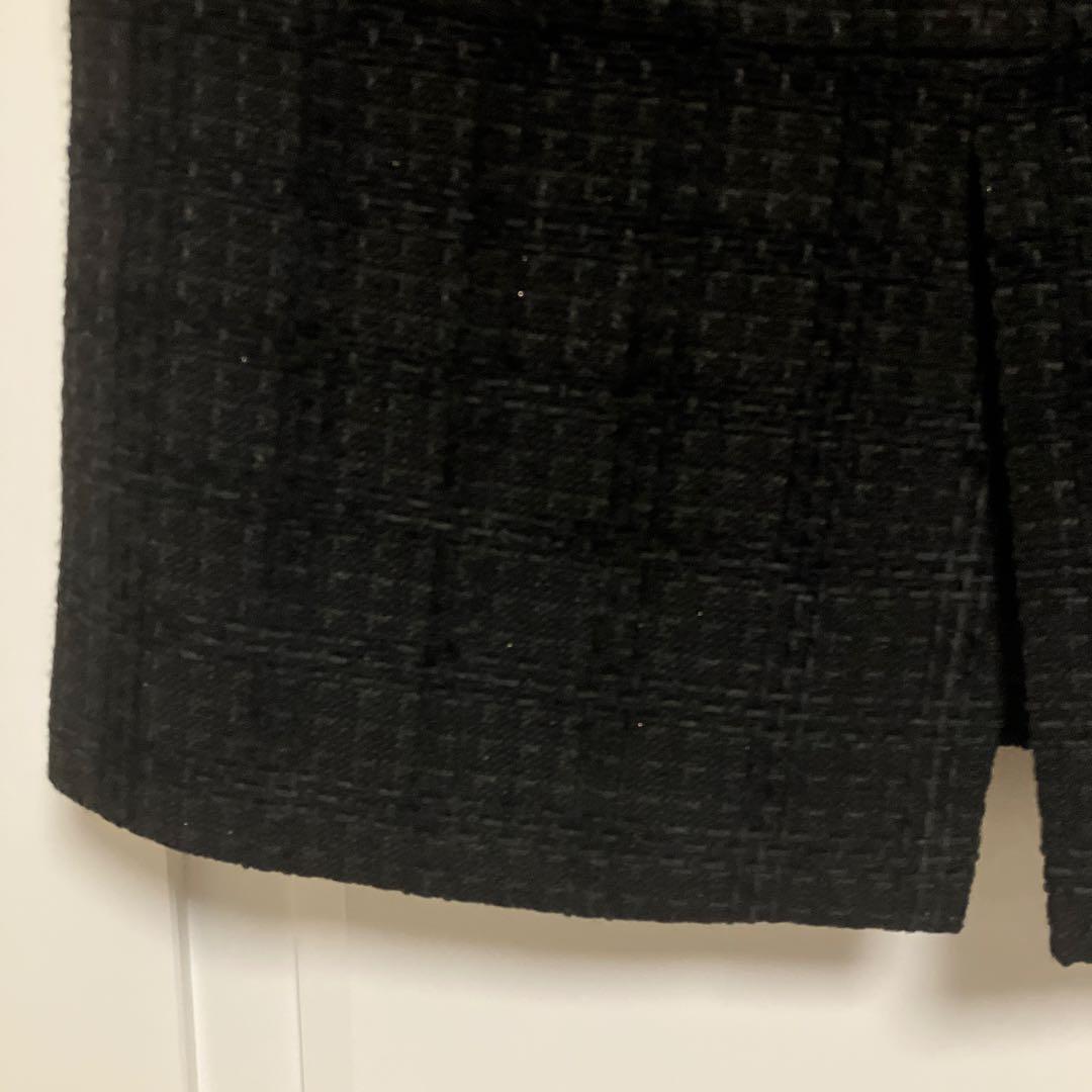 ブラックツイードダブルボタンベスト