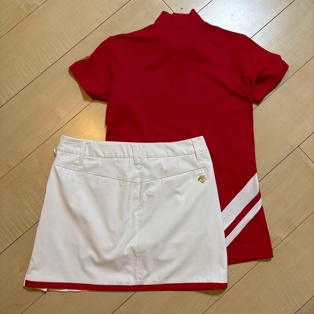 DESCENTE デサント　ゴルフ　モックネックシャツ　スカート　L 2点　美品