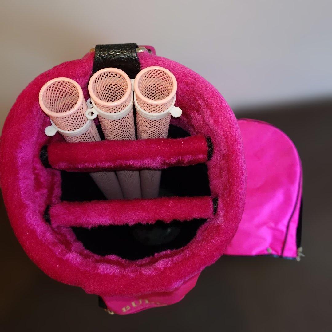 希少　BVLGARI ブルガリ　高級キャディバッグ 　ロゴ刺繍　ピンク