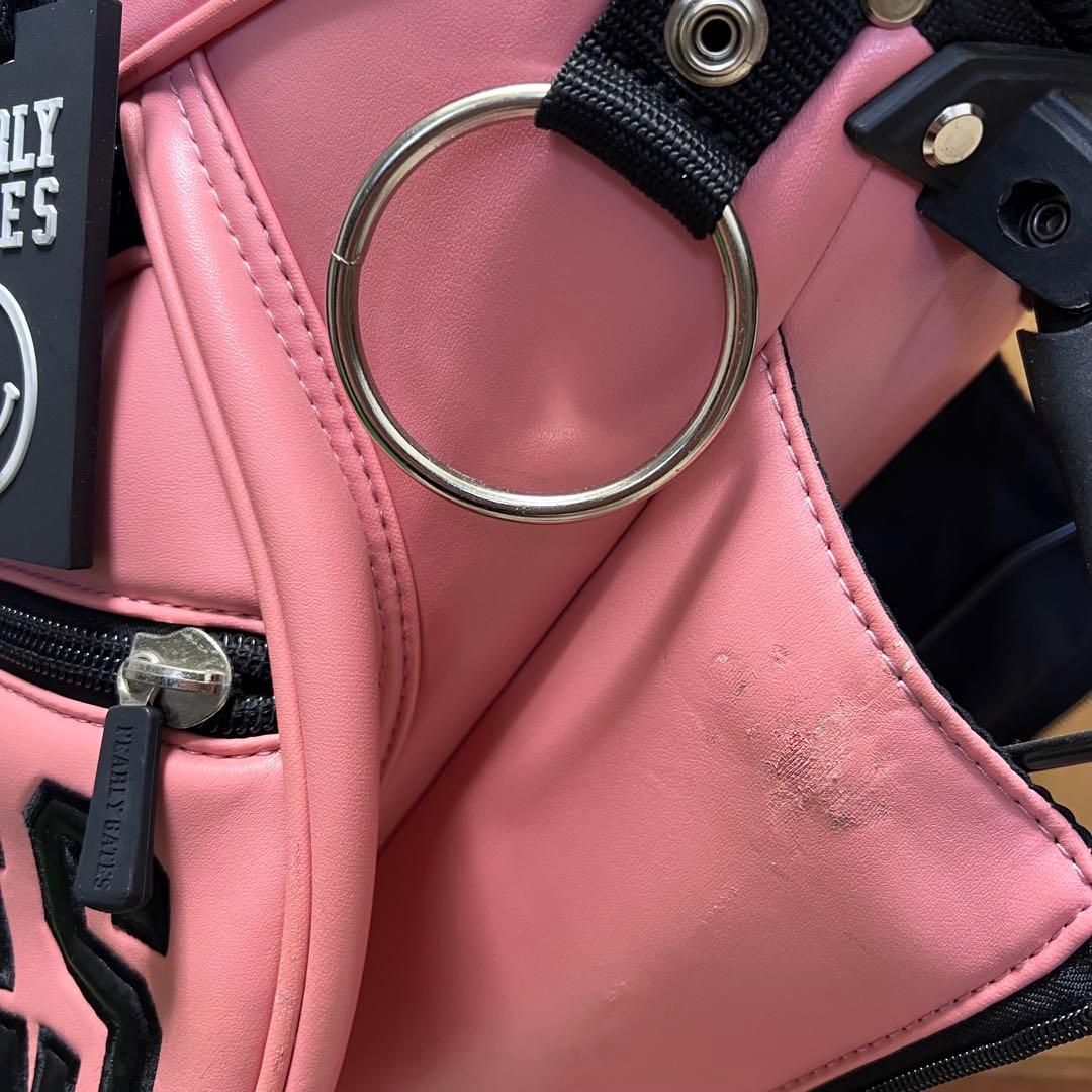 訳あり パーリーゲイツ スタンドキャディバッグ ピンク 9型 ショルダー欠品