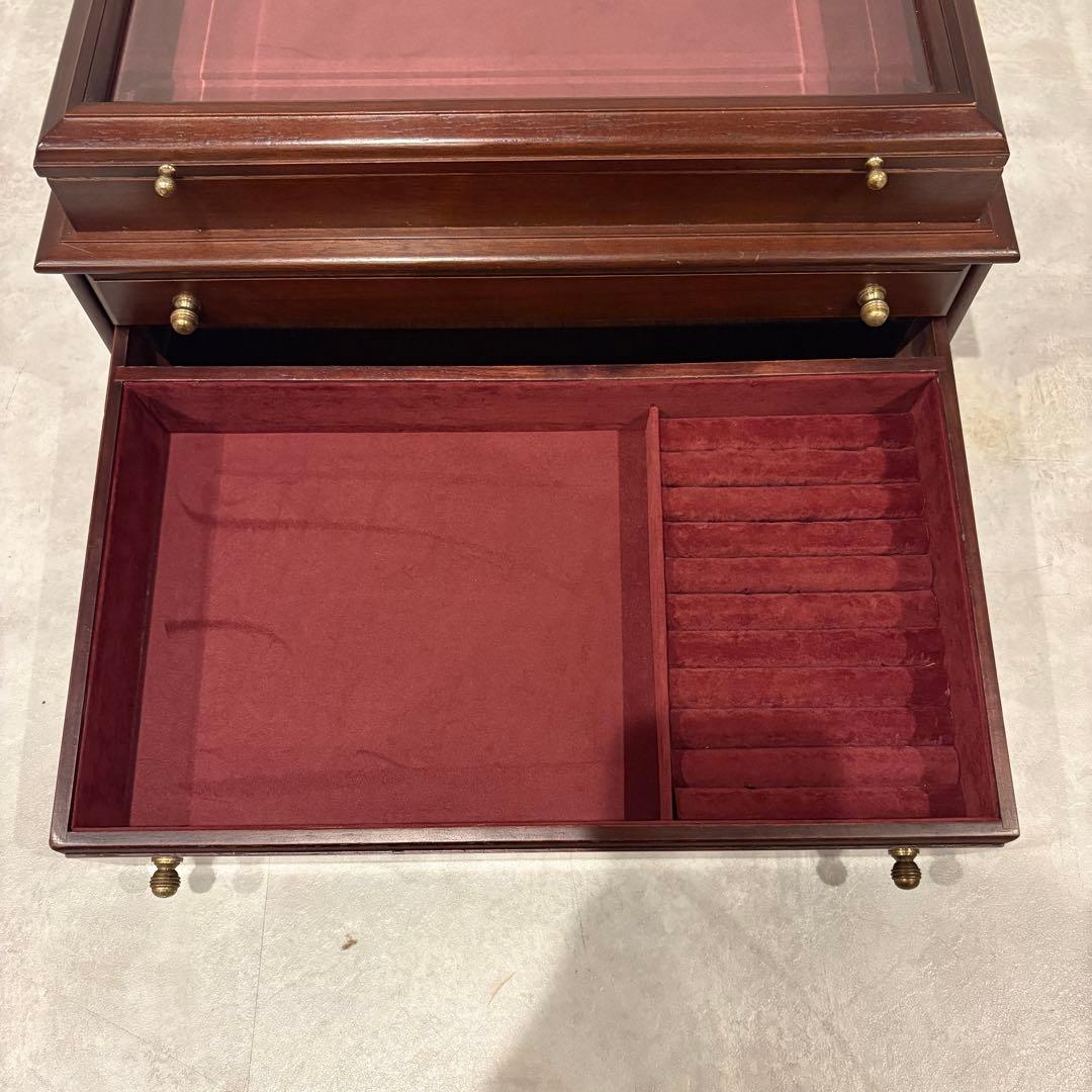 木製ジュエリーケース　ダークブラウン　アクセサリーケース　オルゴール