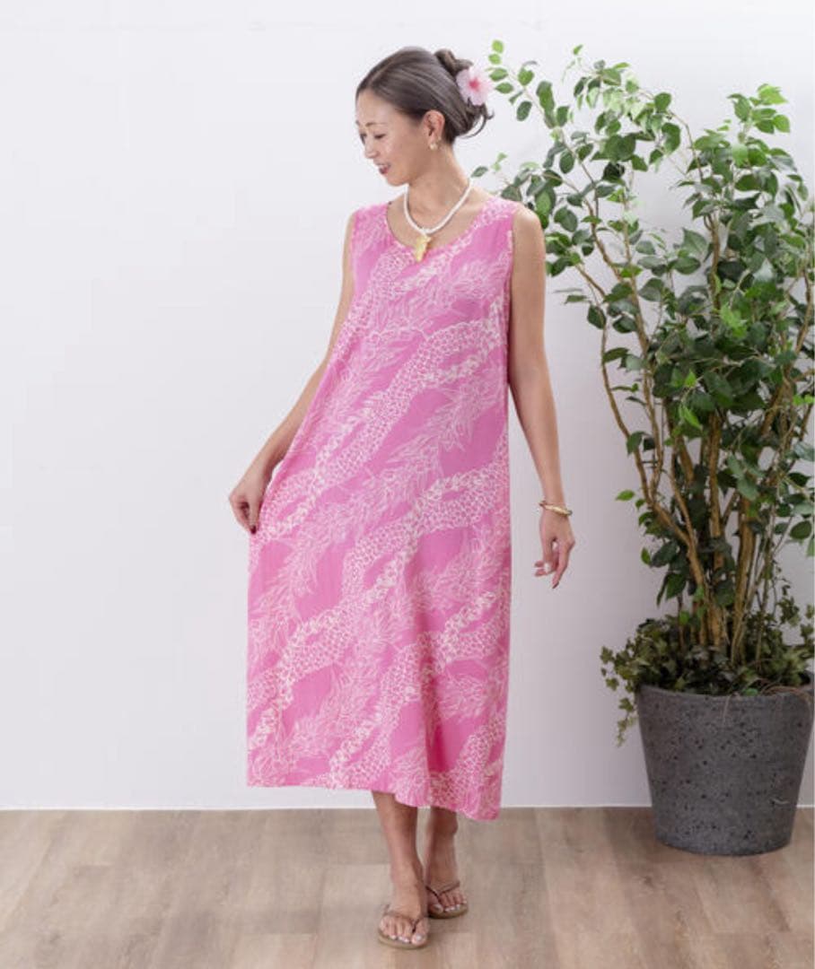 ハワイアン Aラインワンピース ワンピース レーヨン フラダンス③