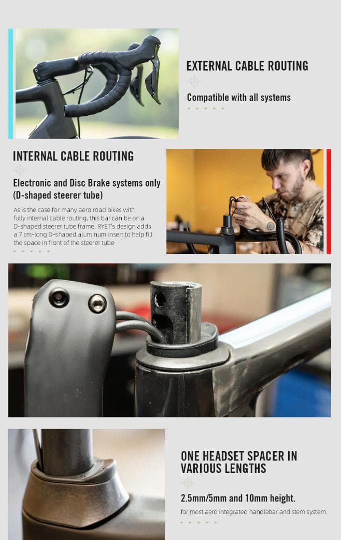 RYET ステム一体型　カーボンハンドル　380mm