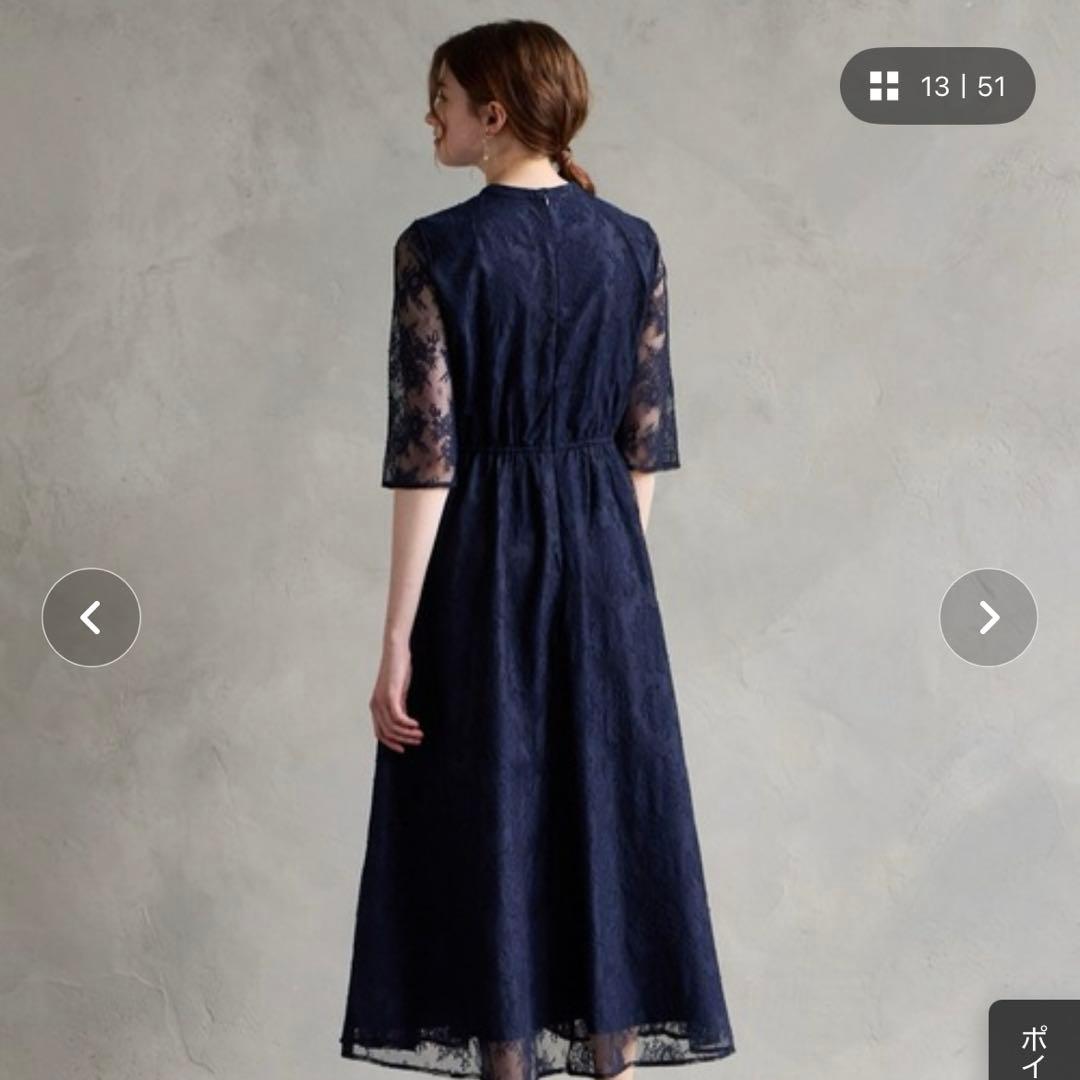 AIMER プチハイネック　5分袖レースパーティードレス　結婚式　オケージョン