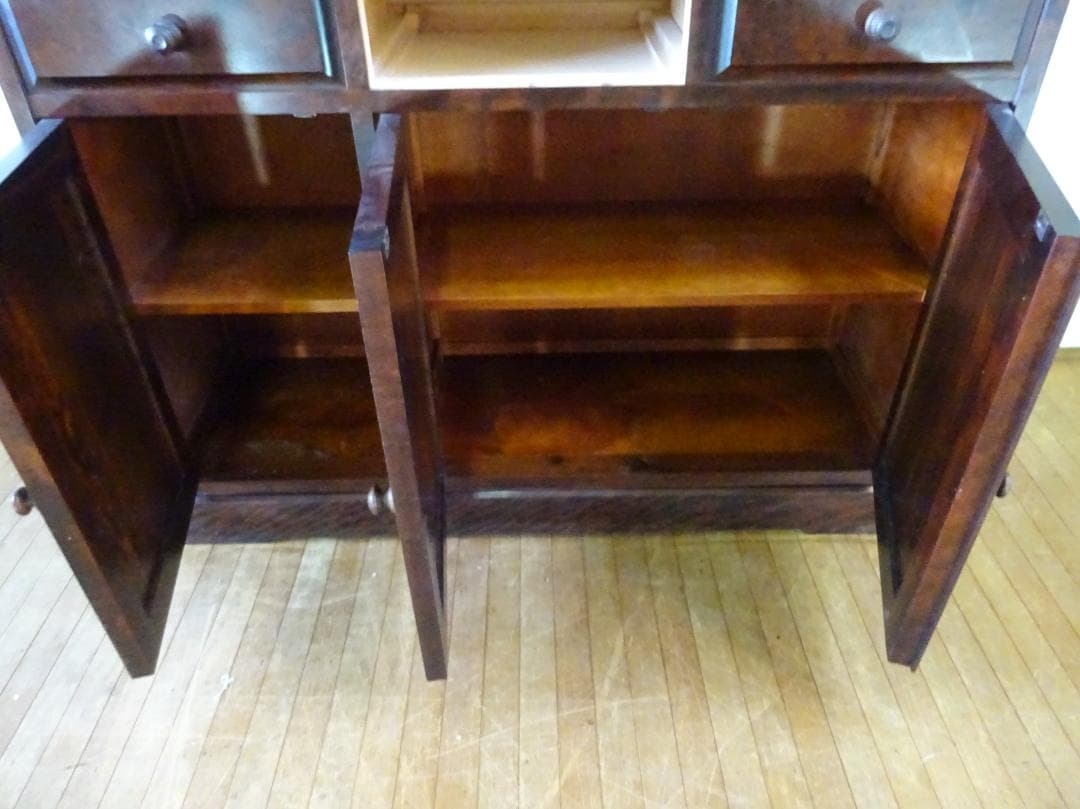 北海道民芸家具　HM165K　食器棚　カップボード　和モダン　定価44万円