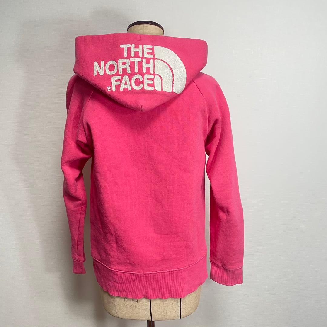 THE NORTH FACE ジップパーカー◎希少カラーデカロゴ ピンク×白色
