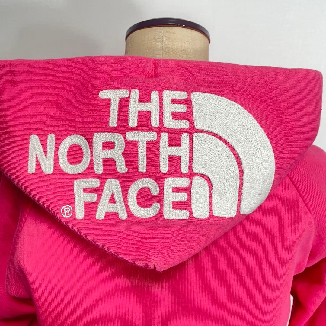 THE NORTH FACE ジップパーカー◎希少カラーデカロゴ ピンク×白色