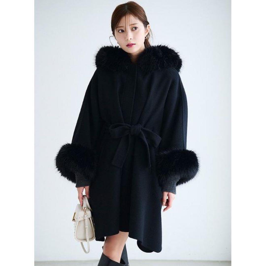 美品CELFORD/セルフォード ファーポンチョコート