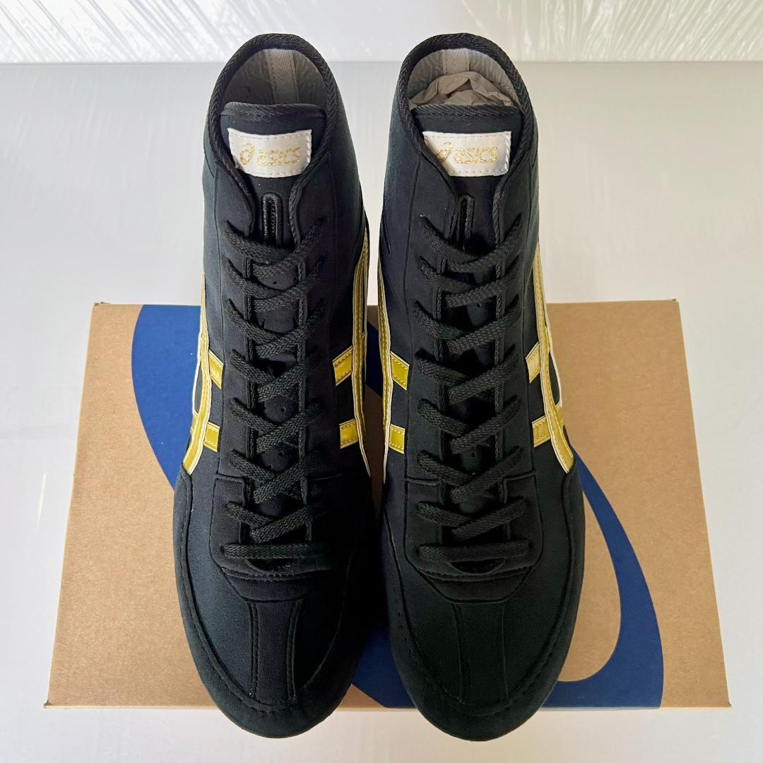 アシックス レスリングシューズ1083A001 黒xゴールドUS7.5/25cm