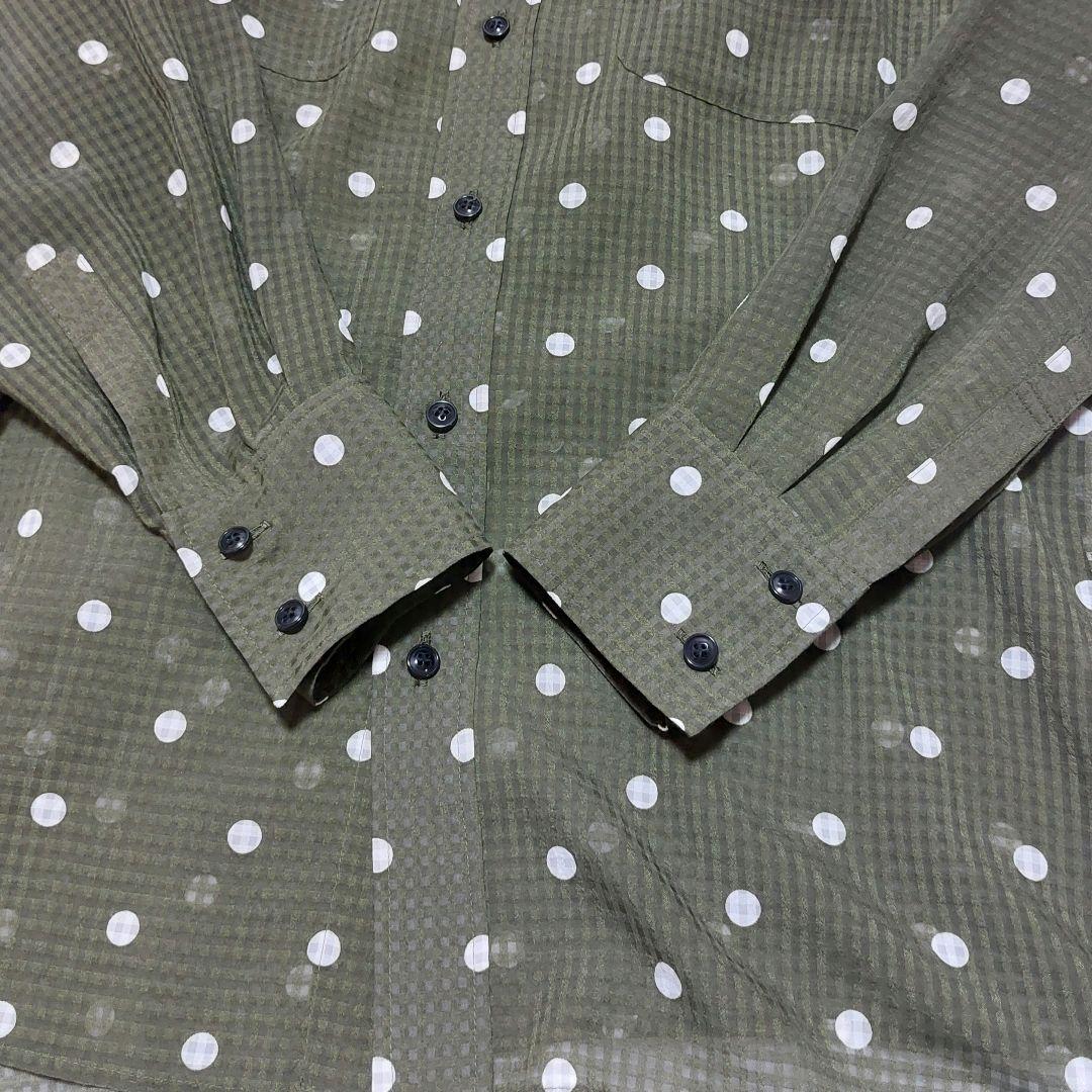 【美品】Spick and Span シアー　ドット シャツ　カーキ　日本製