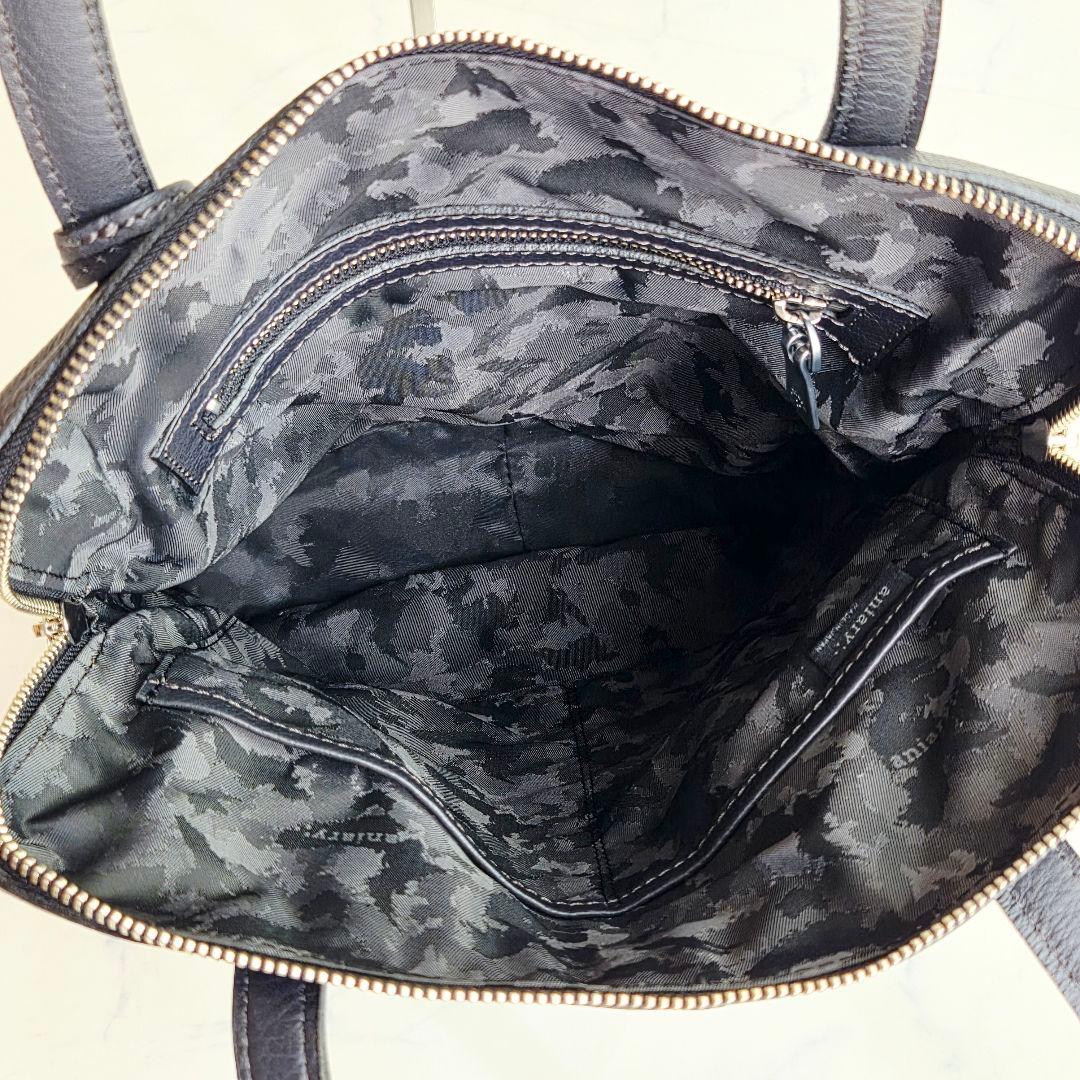 aniary アニアリ トートバッグ 肩掛け レザー シボ革 A4可 迷彩 黒