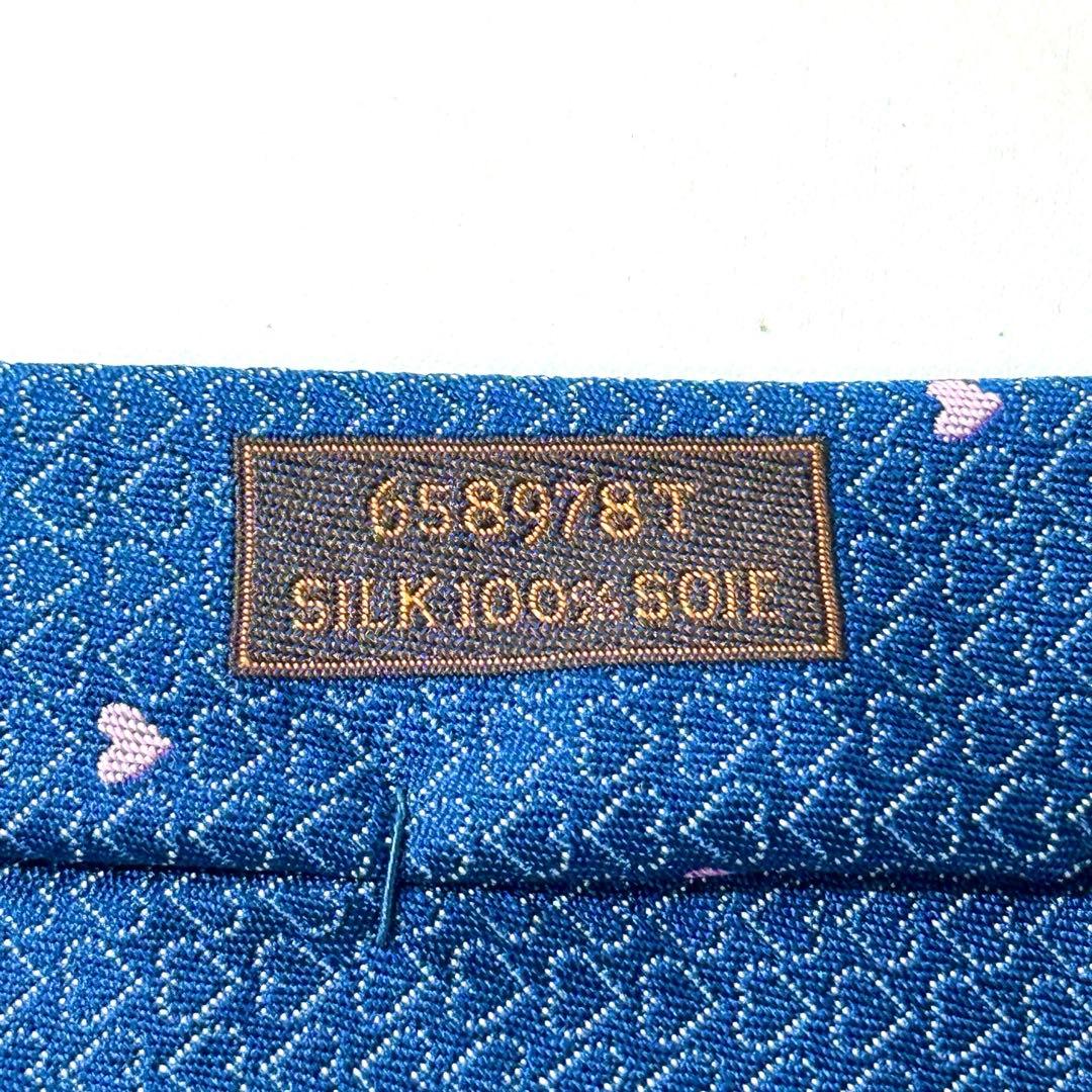 HERMES エルメス ネクタイ ハート柄 ジャガード シルク100% フランス