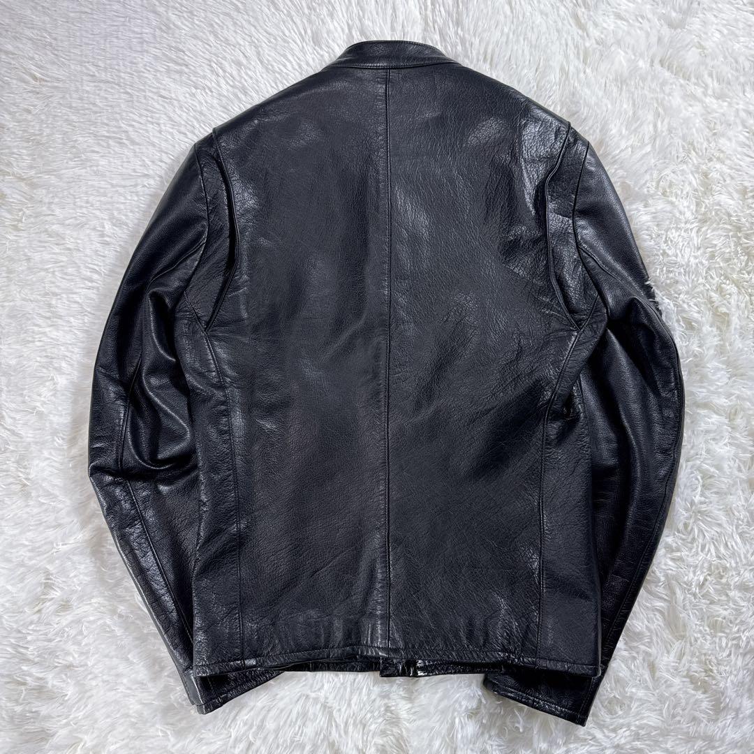 リチウムオム カウレザー シングルライダースジャケット ブラック 44 S