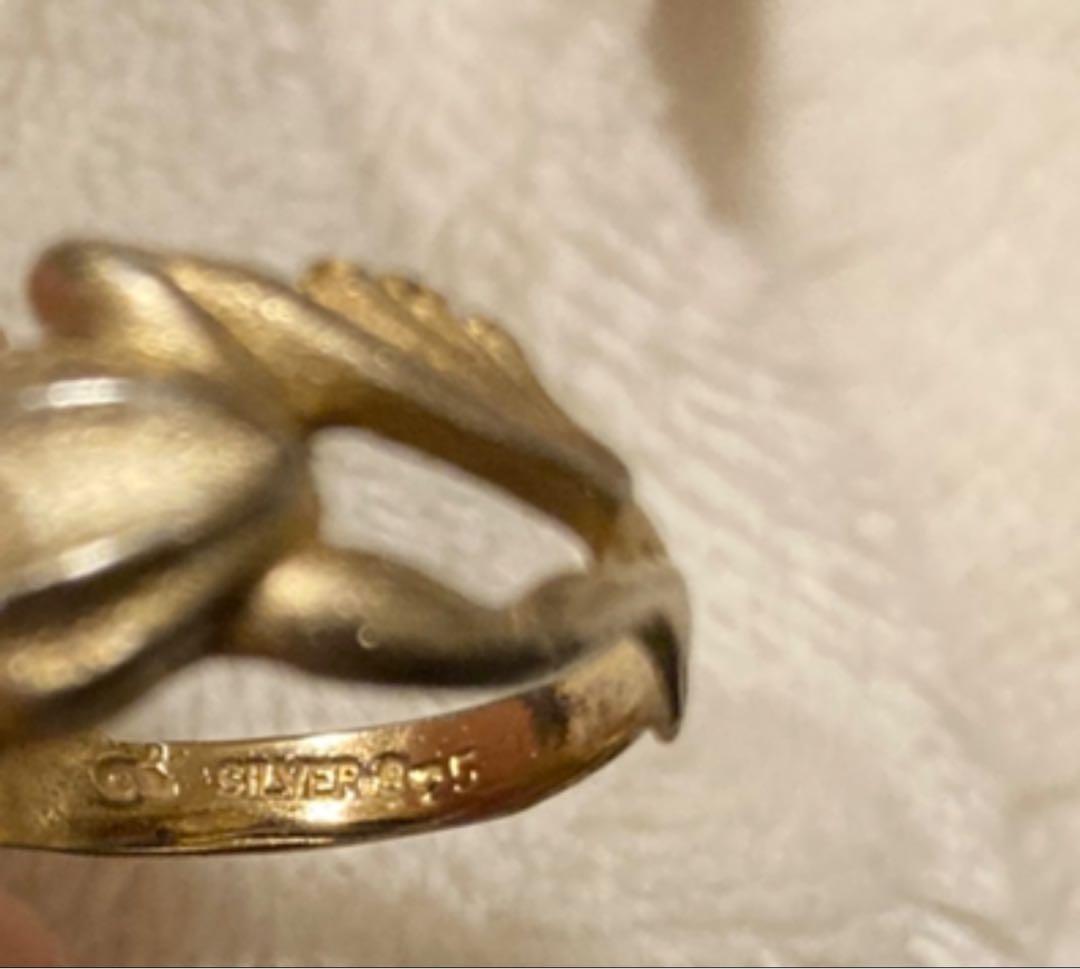 シルバーリング カエル 925ゴールドカラー・ヴィンテージ