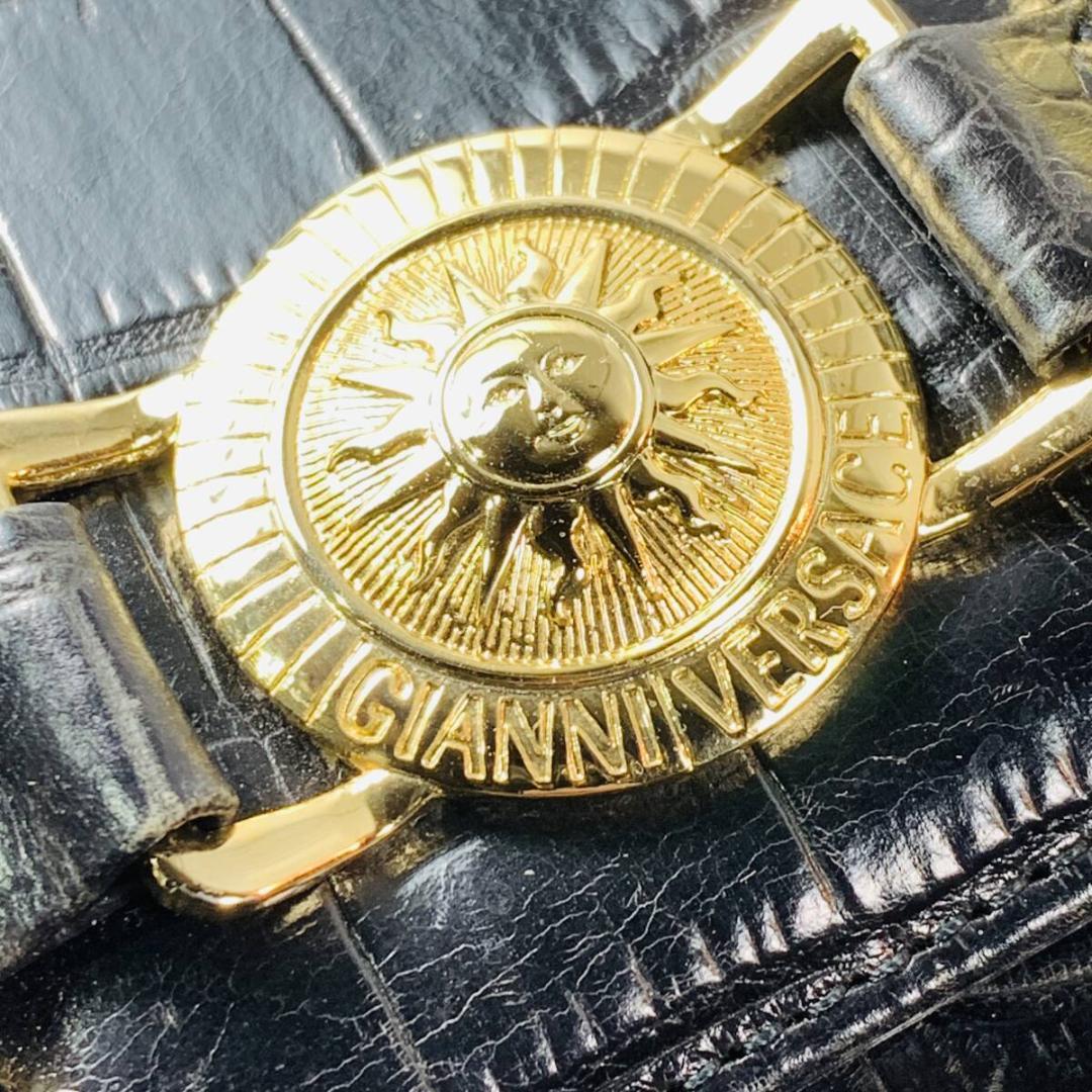 パ*ム様 ジャンニヴェルサーチ ハンドバッグ バニティバッグ サンバースト クロ