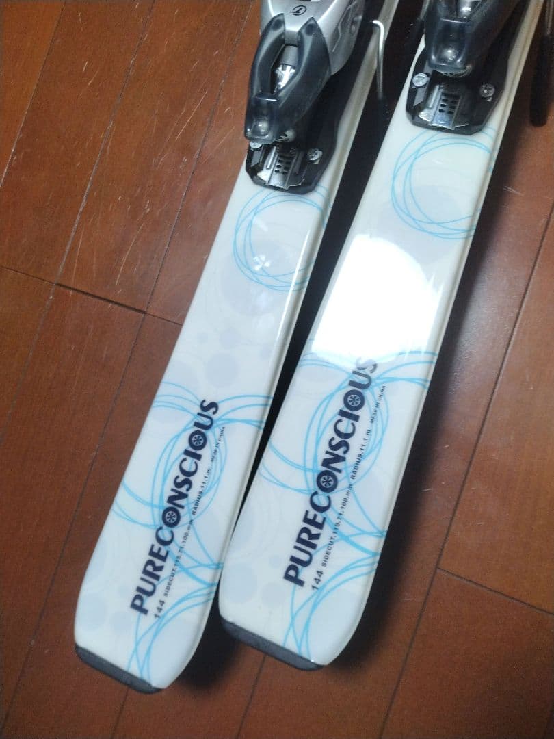 【状態良好☆】144cm　PureConsciousスキー板セット♪　送料無料！