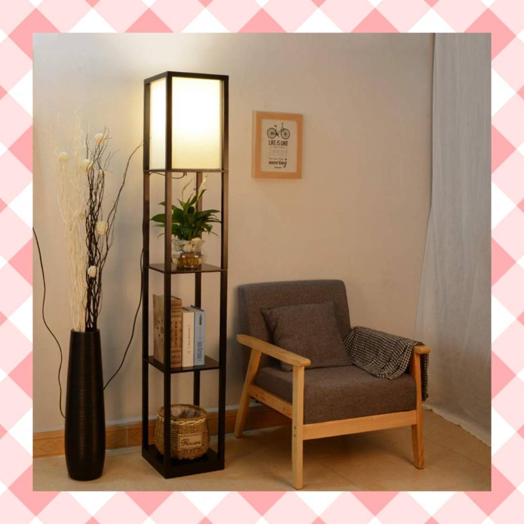 2段階の調色機能を備えたラック付きフロアライト