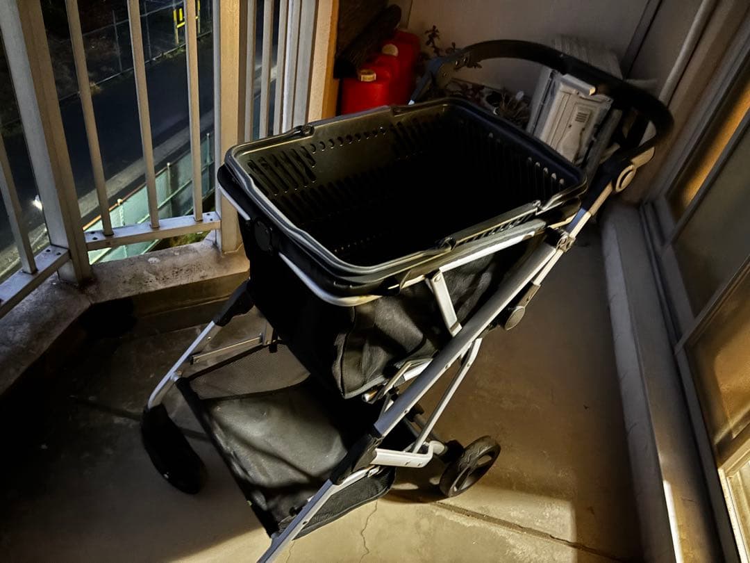 折りたたみ式ショッピングカート ブラック